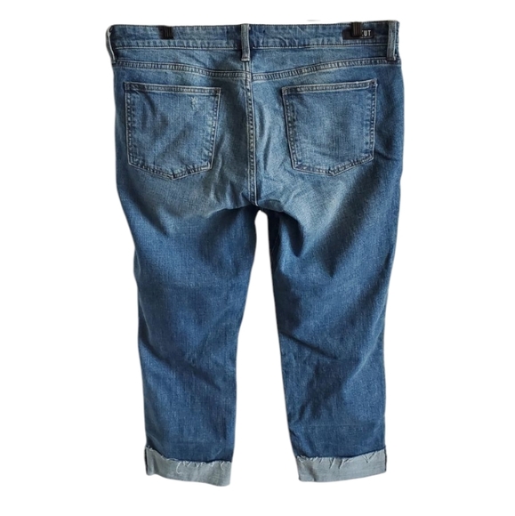 Kut From The Kloth Distressed Cuffed Boyfriend Jeans Size 16 - Picture 2 of 6